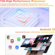 Android Tablet 10 Inch, Android 15 for Work, Study, Black | 18GB RAM 128GB