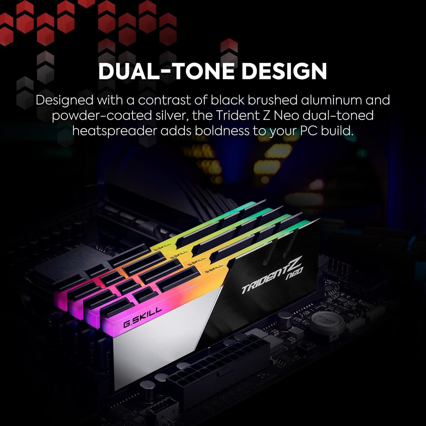 G.SKILL Trident Z Neo Series DDR4 RAM (XMP) 32GB (2x16GB) 3600MT/s CL18-22-22-42 1.35V Intel AMD Desktop Computer Memory U-DIMM (F4-3600C18D-32GTZN)