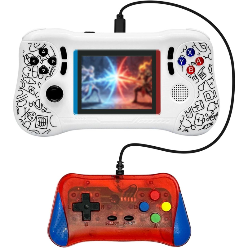 Video Game Console - Support 800 Classic Games, Two Players & TV Projection, Portable Retro Handheld with Rechargeable Battery 3.5 Inch Screen