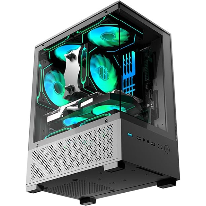 PC Case with 2 X 120mm ARGB Fan Pre-Installed, Panoramic View