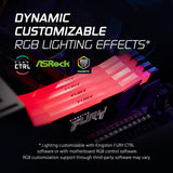 Kingston FURY Renegade White RGB 16GB 6400MT/s CL32 DDR5 DIMM | Infrared Syncing | FURY CTRL Software | Overclocking | Intel XMP 3.0 | KF564C32RWA-16