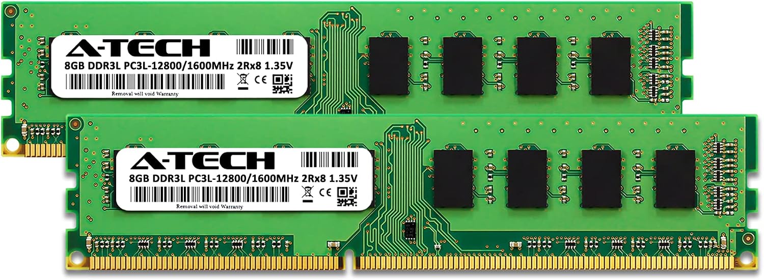 A-Tech 16GB (2x8GB) DDR3/DDR3L 1600MHz PC3L-12800 (PC3-12800) CL11 DIMM 2Rx8