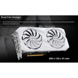 ASRock AMD Radeon RX 6600 Challenger White 8GB GDDR6 Graphics Card 0dB Silent Cooling 128-bit 7680 x 4320 DisplayPort HDMI 14 Gbps Dual Fan 7nm