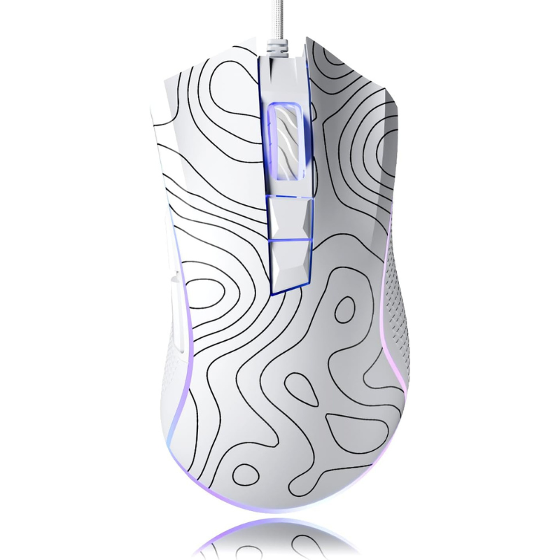 Wired Gaming Mouse, 12000 DPI RGB Gaming Mouse with 12 Backlit Modes & 7 Macro Buttons