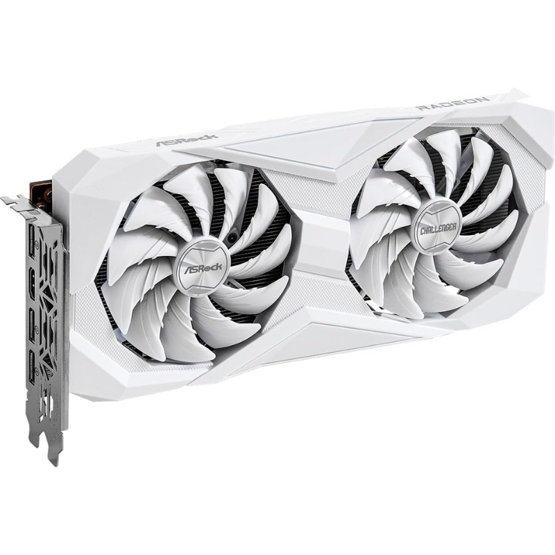 ASRock AMD Radeon RX 6600 Challenger White 8GB GDDR6 Graphics Card 0dB Silent Cooling 128-bit 7680 x 4320 DisplayPort HDMI 14 Gbps Dual Fan 7nm