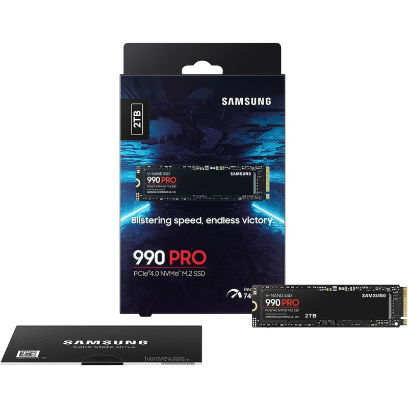 Samsung SSD 990 PRO 2TB, PCIe 4.0 M.2 2280, Up to 7,450 MB/s