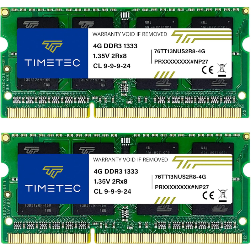 Timetec 8GB KIT(2x4GB) DDR3 / DDR3L 1333MHz PC3-10600 Laptop Notebook PC Computer Memory RAM Module