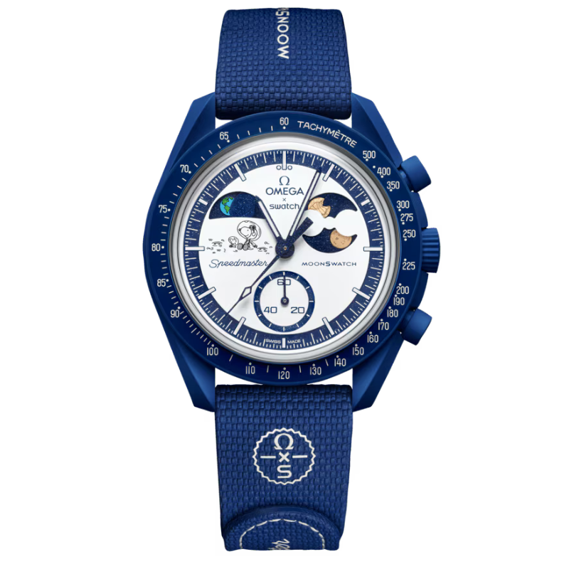 Swatch x Omega Bioceramic Moonswatch Mission To Earthphase Moonshine Snoopy Gold