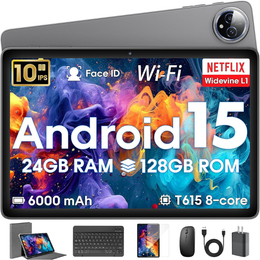 Computer Tablet with Keyboard, Gray | Stylus, Mouse