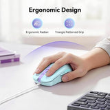 Wired Mouse - USB Corded Mouse with RGB Backlit Full Size Optical Silent Mouse with Side Buttons,LED
