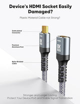8K 4K HDMI Extender, HDMI Extension Cable 2.1 4K@30Hz/ 60Hz/ 120Hz