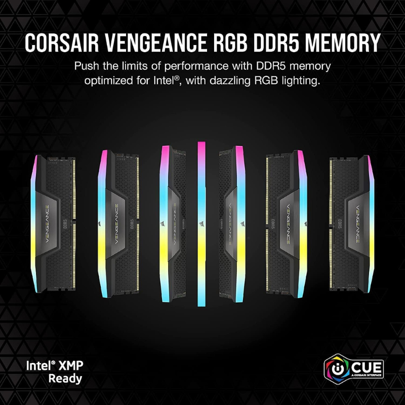 CORSAIR Vengeance RGB DDR5 RAM 32GB (2x16GB) Up to 6000MHz