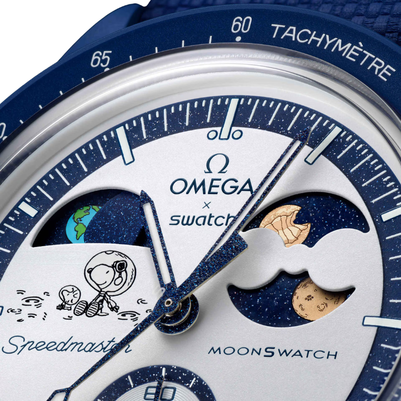 Swatch x Omega Bioceramic Moonswatch Mission To Earthphase Moonshine Snoopy Gold