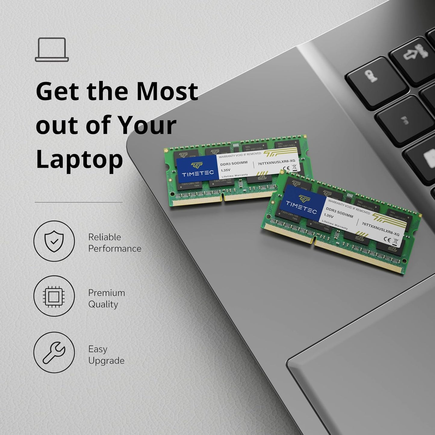Timetec 8GB KIT(2x4GB) DDR3 / DDR3L 1333MHz PC3-10600 Laptop Notebook PC Computer Memory RAM Module