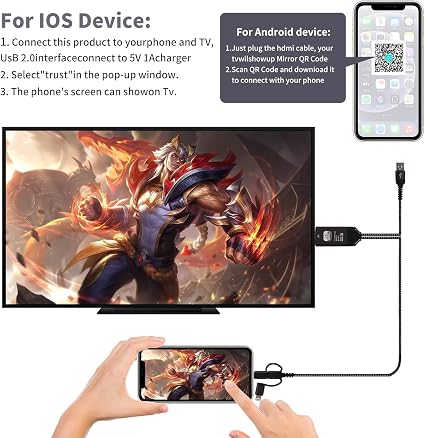 Universal 3-in-1 HDMI Mirroring Cable (6.6FT)