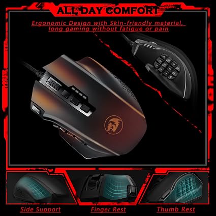 Gaming Mouse, MMO Mouse Gaming UP 12400 DPI