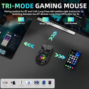 Wireless Gaming Mouse, Tri-Mode 2.4GHz/USB-C/BT5.3