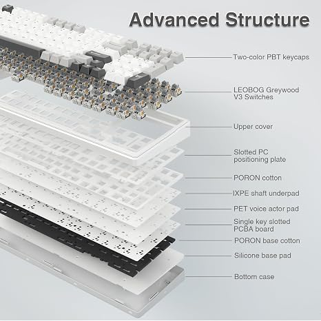 Wireless Mechanical Keyboard,Tri-Mode BT5.0/2.4GHz/USB-C
