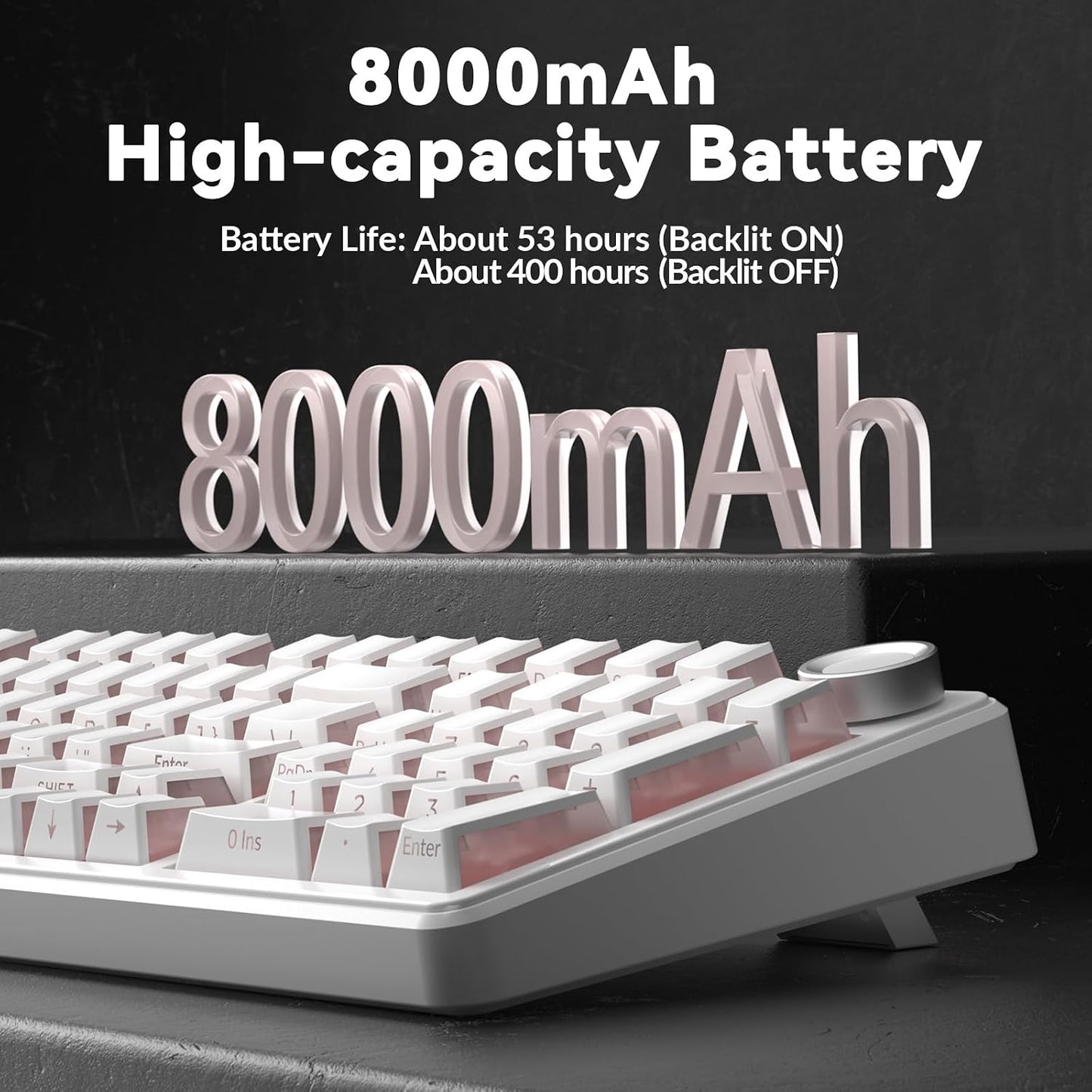 Wireless Mechanical Keyboard-Silent Version,BT5.0/2.4GHz/USB-C