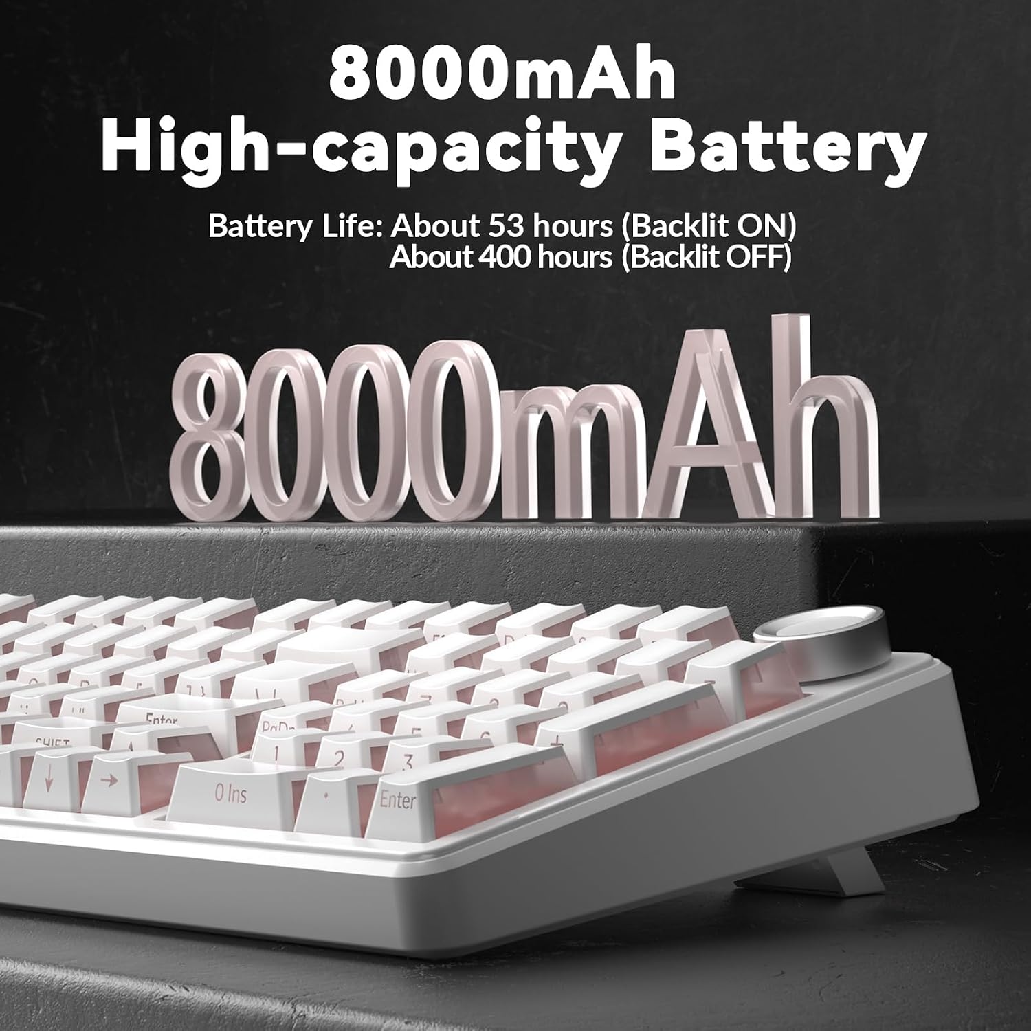 Wireless Mechanical Keyboard-Silent Version,BT5.0/2.4GHz/USB-C