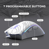 Wired Gaming Mouse, 12000 DPI RGB Gaming Mouse with 12 Backlit Modes & 7 Macro Buttons