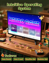 Retro Gaming Console Stick Pro, Classic Video Games with 4K HDMI, Built-in 23 Emulators, 20000+ Games, Plug & Play TV Video Gaming Stick with Dual 2.4G Wireless Controllers(64GB)