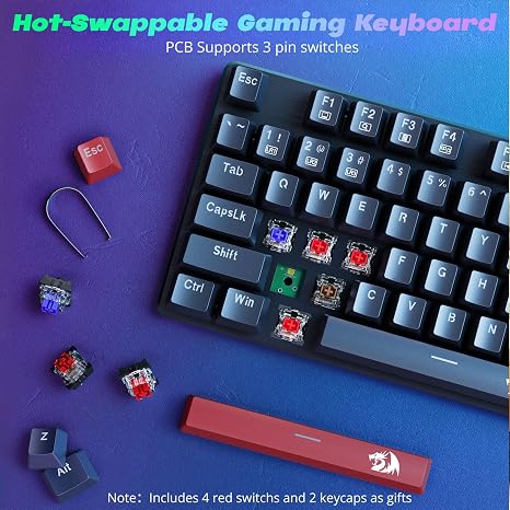 Mechanical Gaming Keyboard Wired, 11 Programmable Backlit Modes