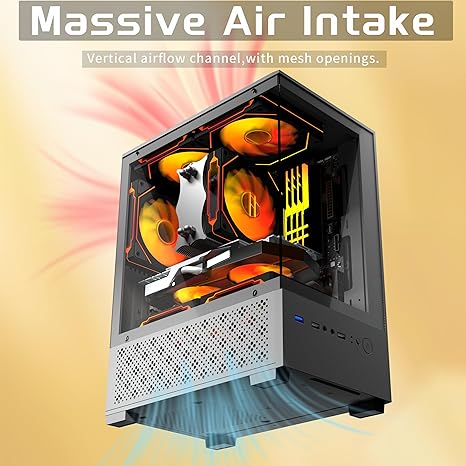 PC Case with 2 X 120mm ARGB Fan Pre-Installed, Panoramic View