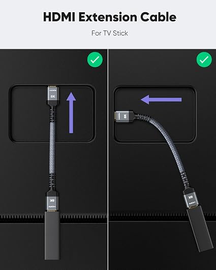 8K 4K HDMI Extender, HDMI Extension Cable 2.1 4K@30Hz/ 60Hz/ 120Hz