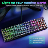 Mechanical Gaming Keyboard Wired, 11 Programmable Backlit Modes