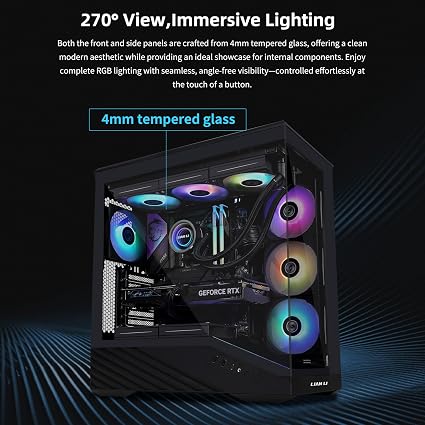 Vector V100 ATX Mid-Tower PC Case with 4 ARGB PWM Fans, Black