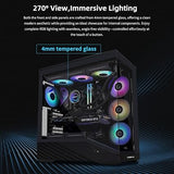 Vector V100 ATX Mid-Tower PC Case with 4 ARGB PWM Fans, Black