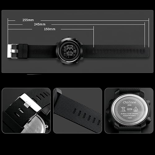 Digital Watch Sports Waterproof Military Back