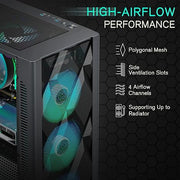 PC Case Pre-Install 6 PWM ARGB Fans